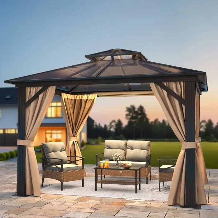 10 Ft. W x 10 Ft. D Aluminum Patio Gazebo