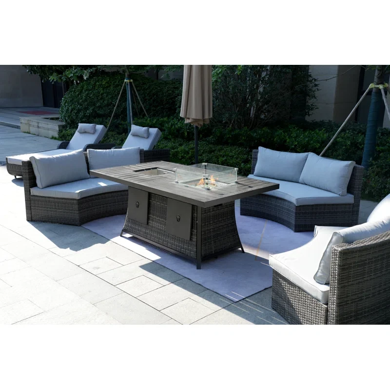 Aliaksey 8 - Person Outdoor Seating Group with Cushions