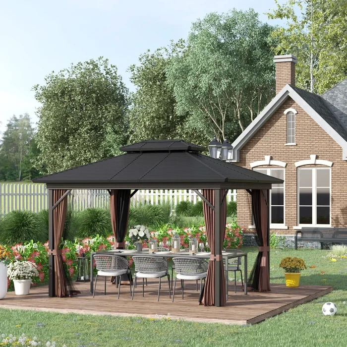 12 Ft. W x 10 Ft. D Metal Patio Gazebo