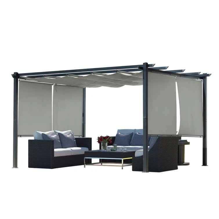 10 ft. W x 13 ft. D Aluminum Pergola with Canopy