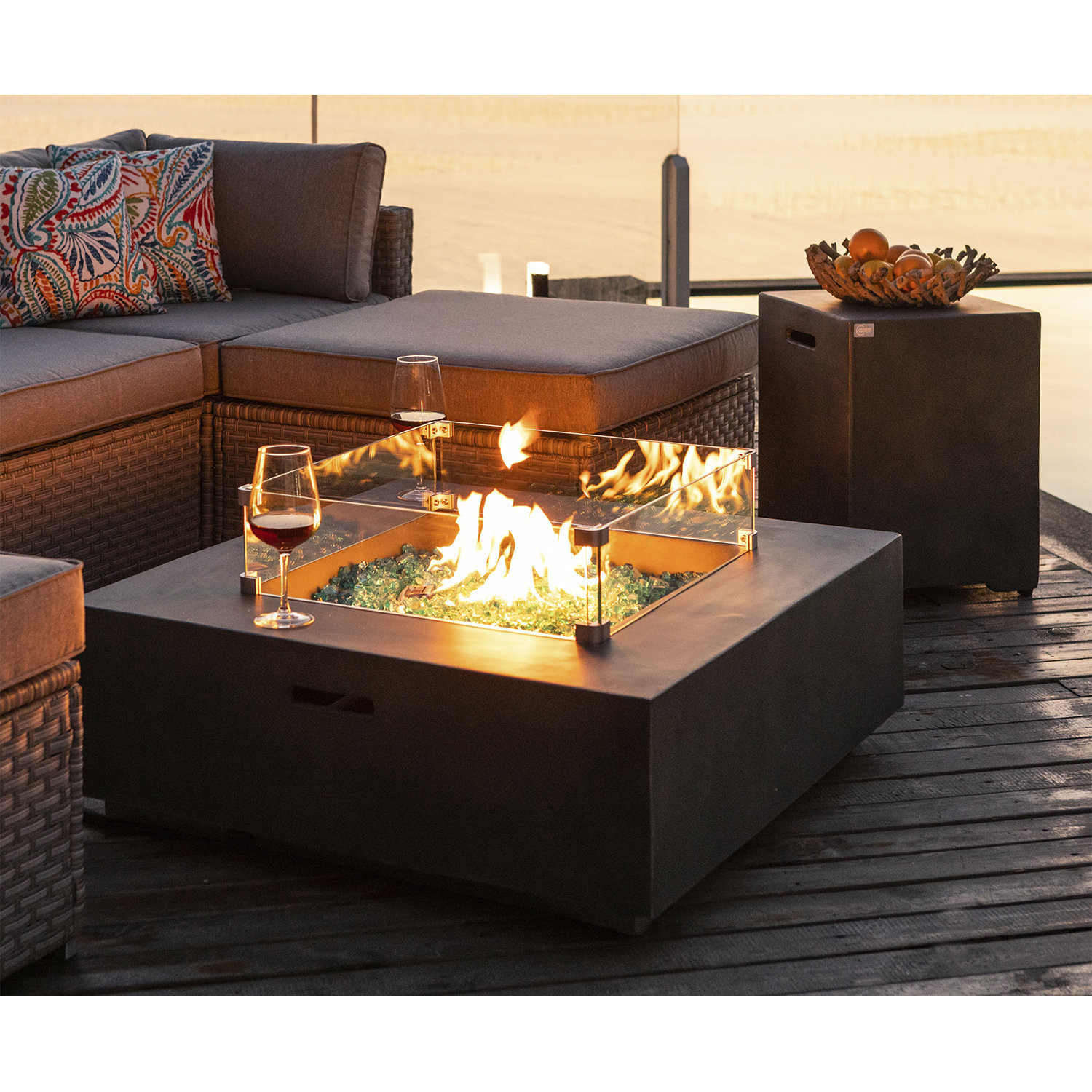 Kinzie Concrete Propane Fire Pit Table