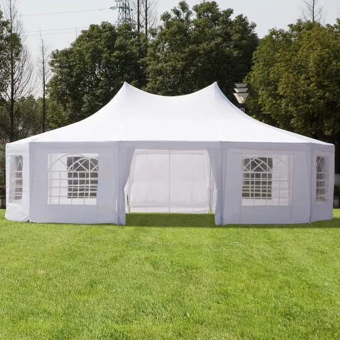 29.21 ft x 21.33 ft Outsunny Party Tent, Wedding Tent with Sidewalls, Heavy Duty Event Tent with 2 Doors and 6 Windows, Outdoor Gazebo Tent for Party