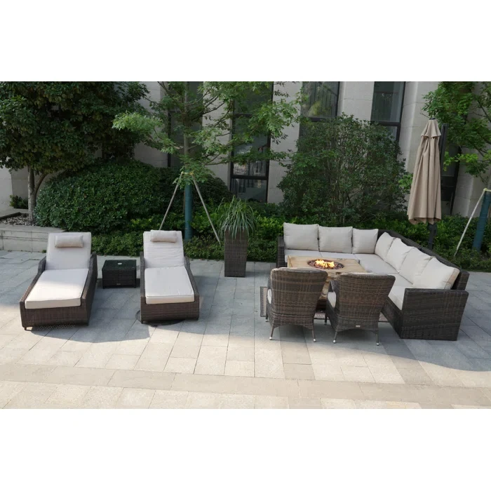 Algird 10 - Person Outdoor Seating Group with Cushions