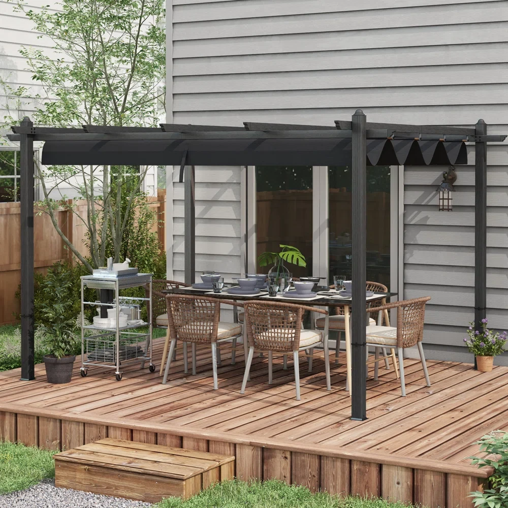 10' x 12' Retractable Pergola Canopy