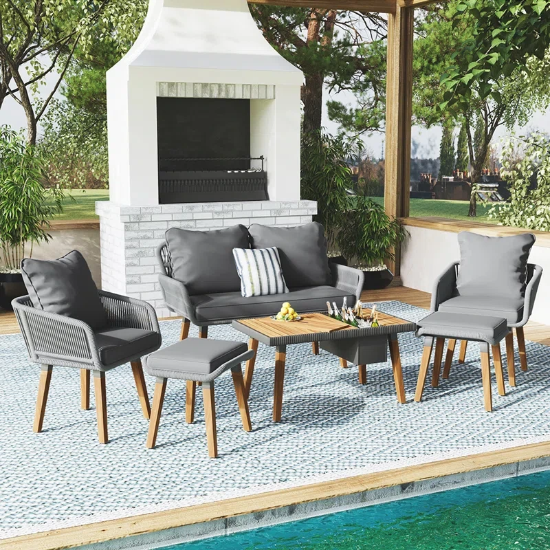 Zinab 6 - Person Outdoor Seating Group with Cushions