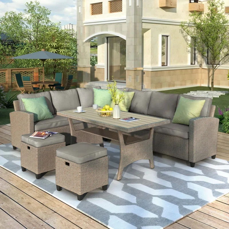 Adelfried 7 - Person Outdoor Seating Group with Cushions