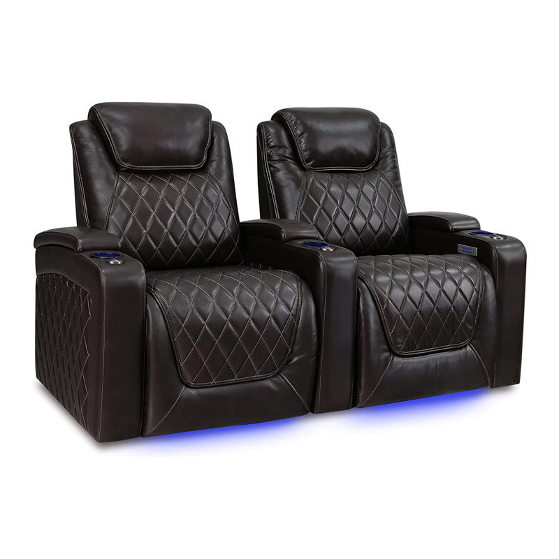 Leather Home Theater Seating with Cup Holder
