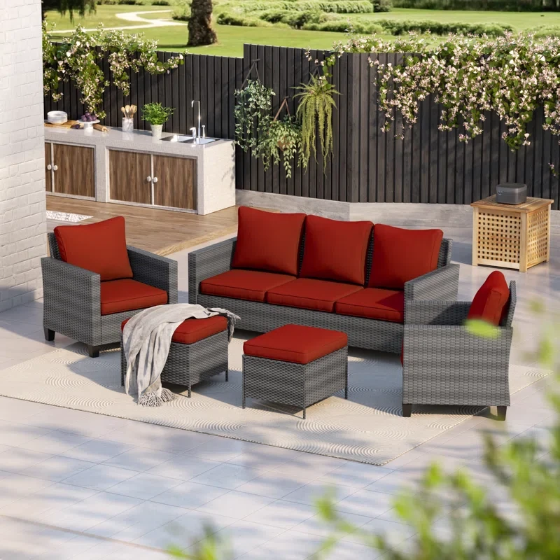 Astling 5 - Person Outdoor Seating Group with Cushions