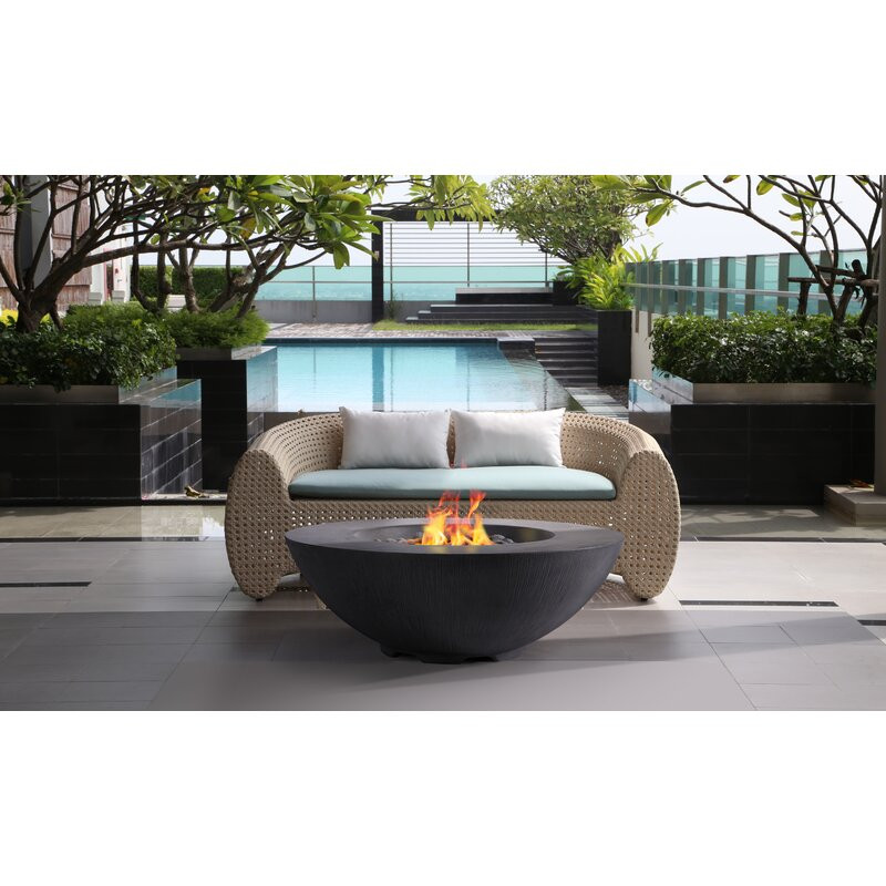 Belgr 14.5" H x 41" W Concrete Propane/Natural Gas Outdoor Fire Pit Table