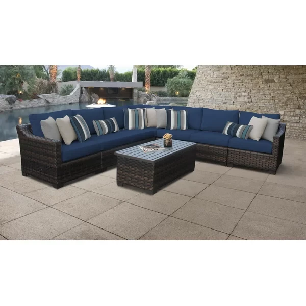 Aelwen 7 - Person Outdoor Seating Group with Cushions