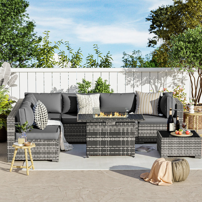 Cawanna 6 - Person Outdoor Seating Group with Cushions