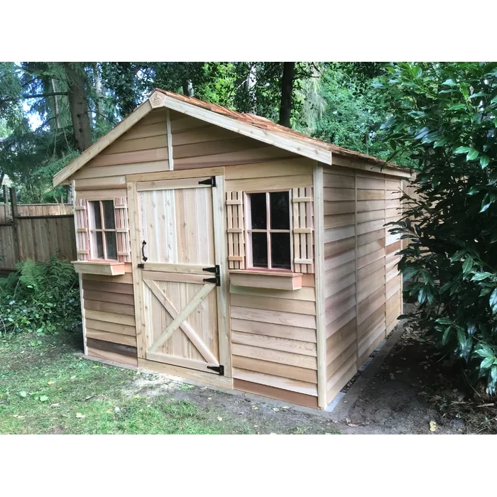 112" H x 120" W x 144" D Cedarhouse Western Red Cedar Wood Storage Shed