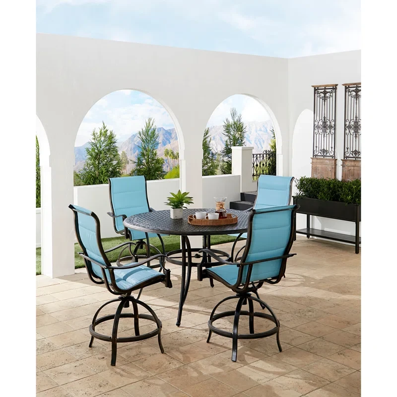 Mikenzie 4 - Person Round Outdoor Dining Set with Cushions