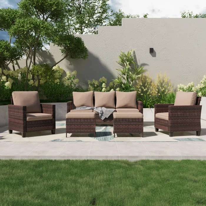 Aser 5 - Person Outdoor Seating Group with Cushions