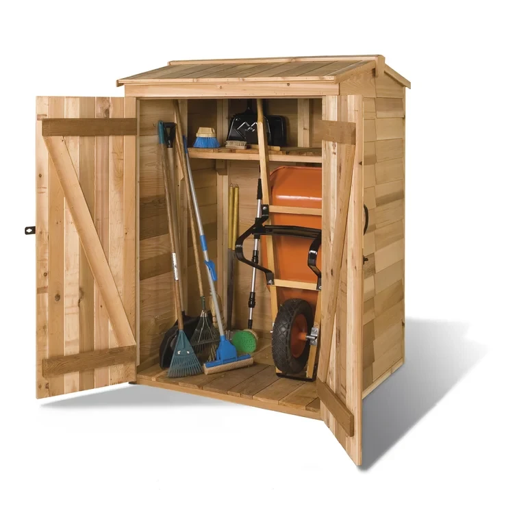 Green Pod 4 ft. W x 4 ft. D Western Red Cedar Wood Vertical Tool Shed