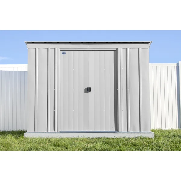 8 ft. W x 4 ft. D Galvanized Steel Vertical Storage Shed