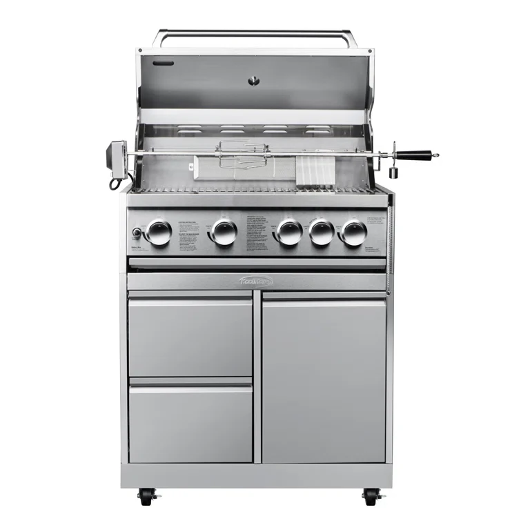 32 in. Outdoor Stainless-Steel Cabinet for Built-in BBQ Grill with 2 Drawers (KM-OKS-BQ30CAB)