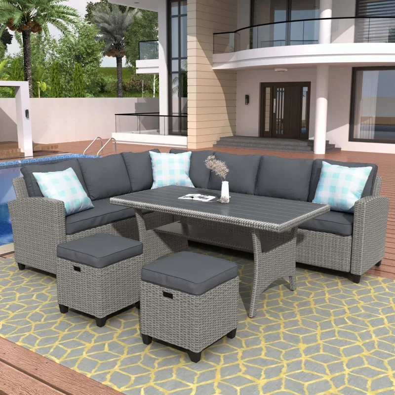 Adelfried 7 - Person Outdoor Seating Group with Cushions