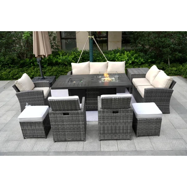 Artherine 10 - Person Outdoor Seating Group with Cushions