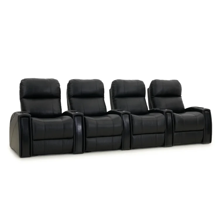 Nitro Leather Home Theater Seating with Cup Holder