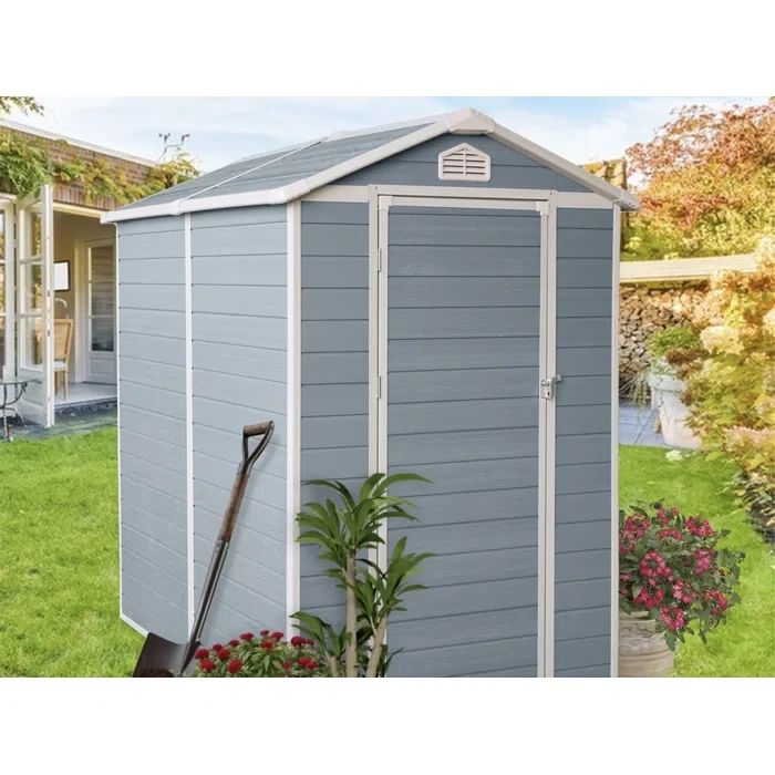 4 ft. W x 6 ft. D Polypropylene Plastic Vertical Storage Shed