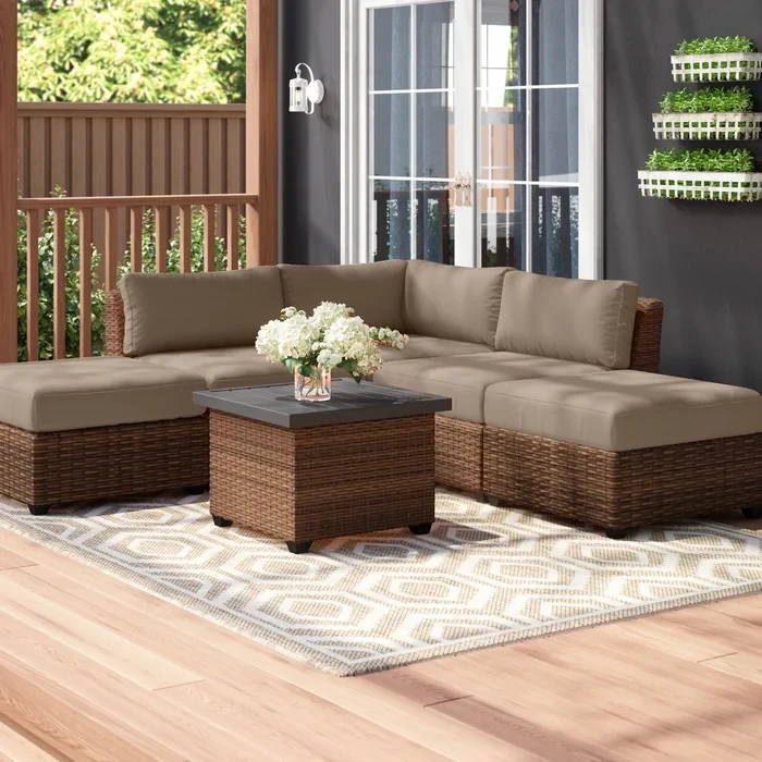 Ambroselli 5 - Person Outdoor Seating Group with Cushions