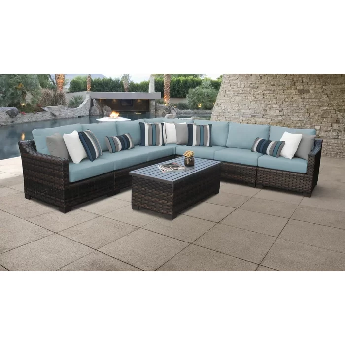 Aelwen 7 - Person Outdoor Seating Group with Cushions