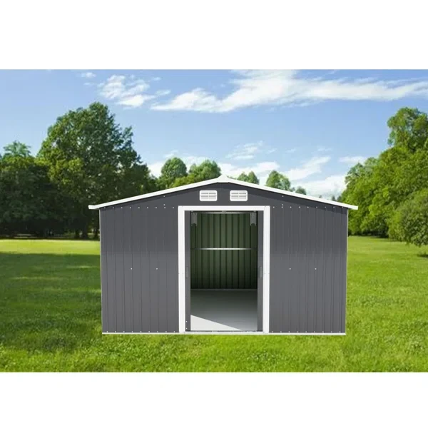 10 ft. W x 13 ft. D Galvanized Steel Vertical Storage Shed