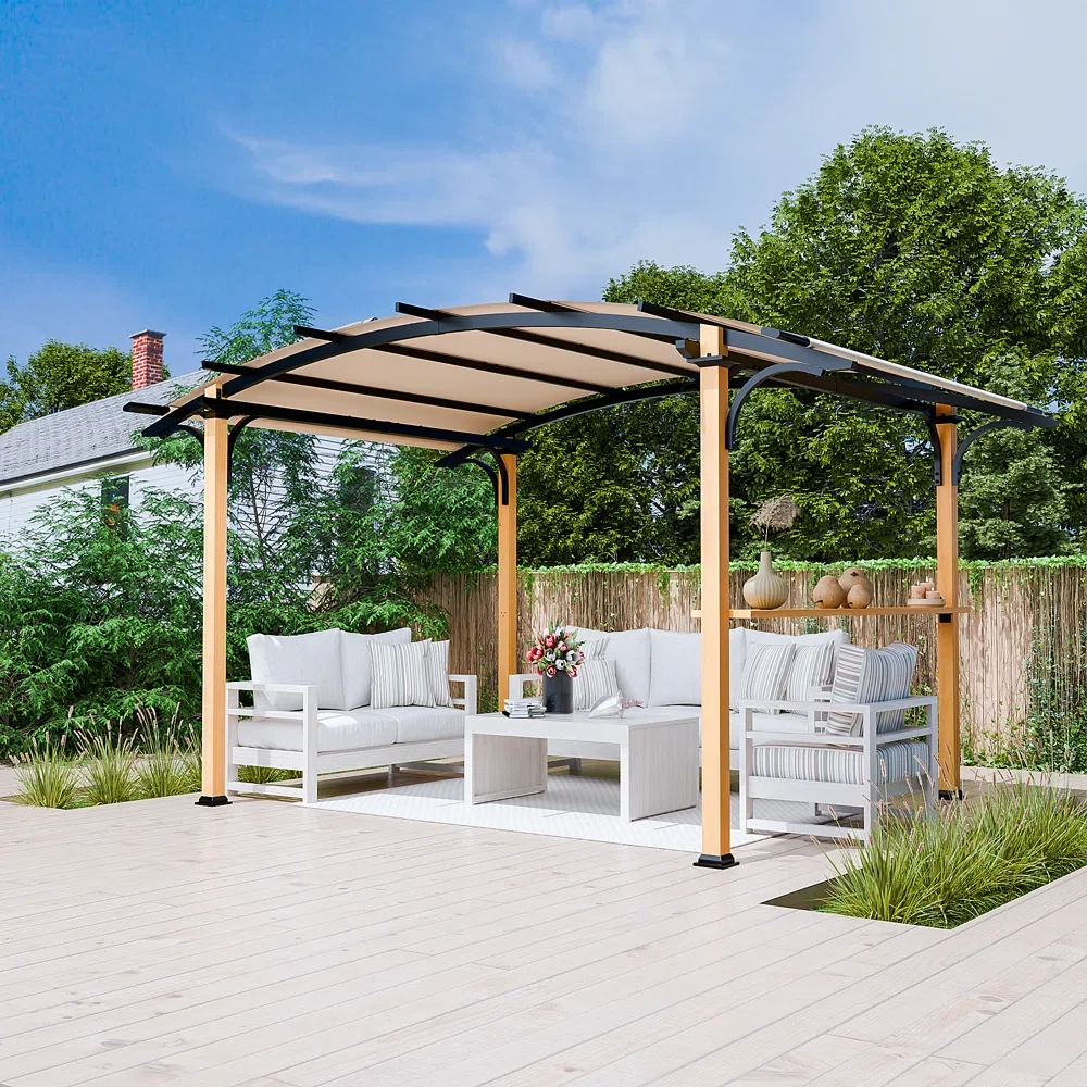 1 Ft. W x 0.5 Ft. D Galvanized Steel Pergola with Canopy