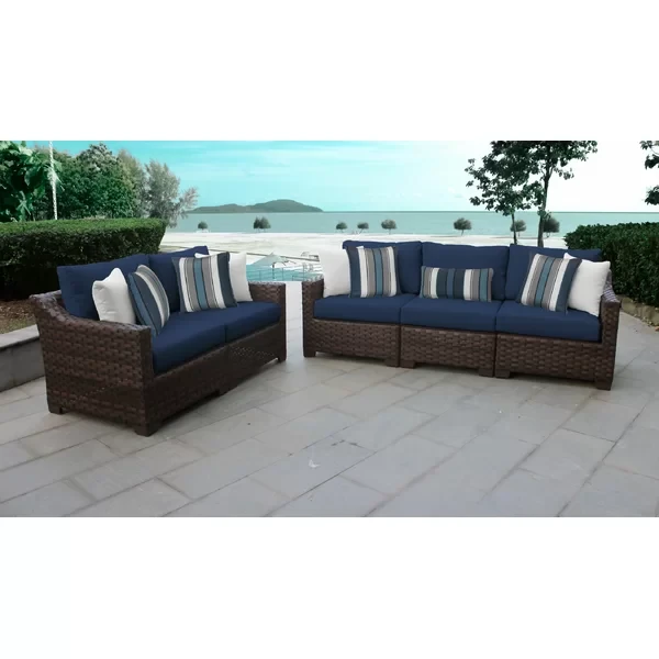 Aelwen 5 - Person Outdoor Seating Group with Cushions