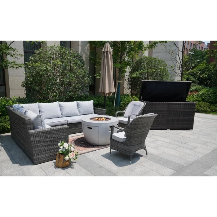 Algird 8 - Person Outdoor Seating Group with Cushions