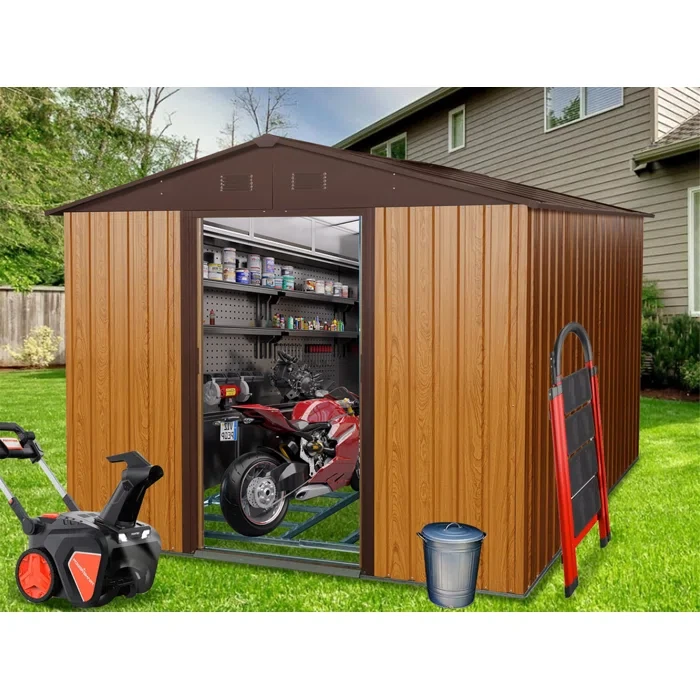 8 ft. W x 10 ft. D Metal Vertical Storage Shed