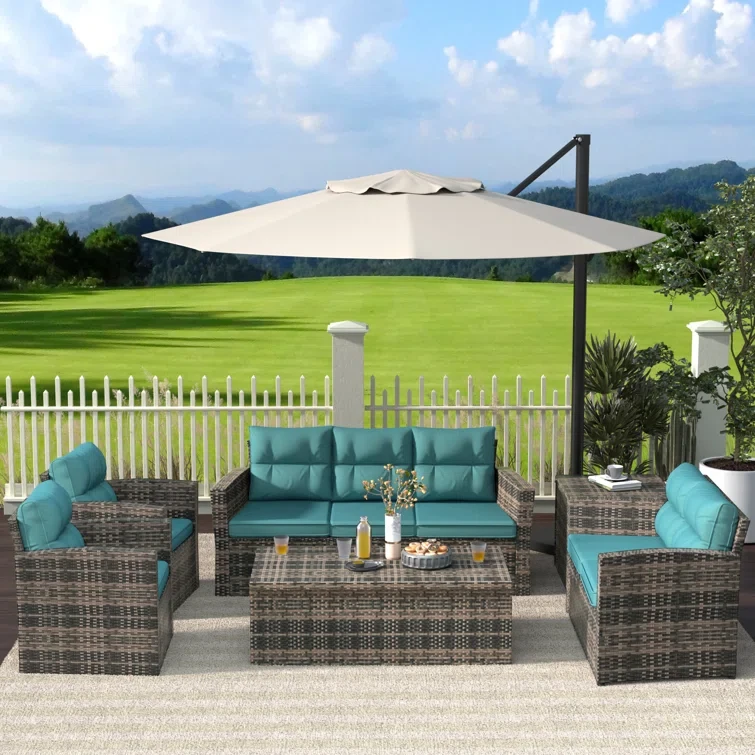 7 - Person Outdoor Seating Group with Cushions