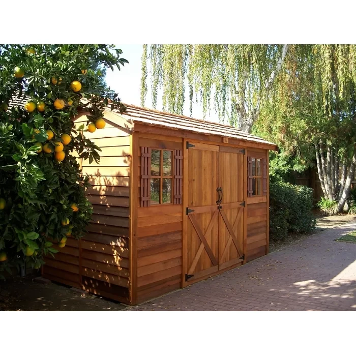 Longhouse 16 ft. W x 10 ft. D Western Red Cedar Wood Storage Shed