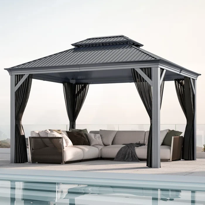 Tuscany 14 Ft. W x 10 Ft. D Aluminum Patio Gazebo