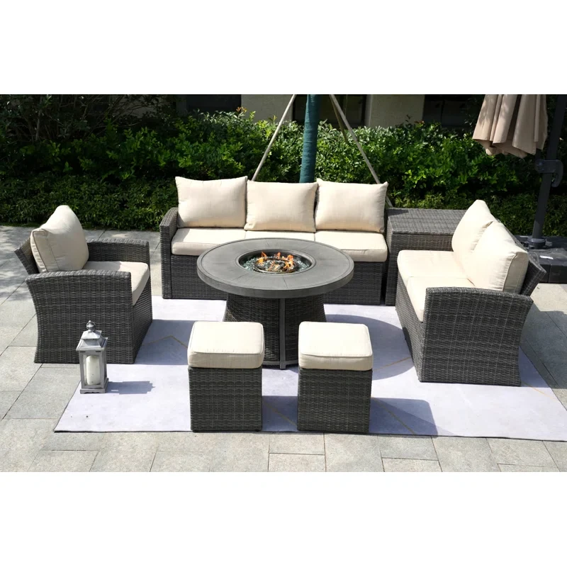 Areefa 8 - Person Outdoor Seating Group with Cushions