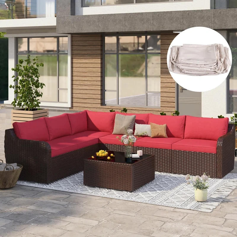 Birte 6 - Person Outdoor Seating Group with Cushions