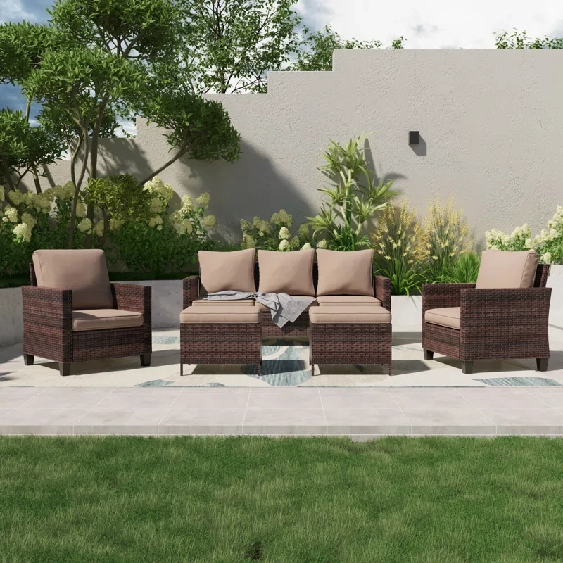 Aser 5 - Person Outdoor Seating Group with Cushions