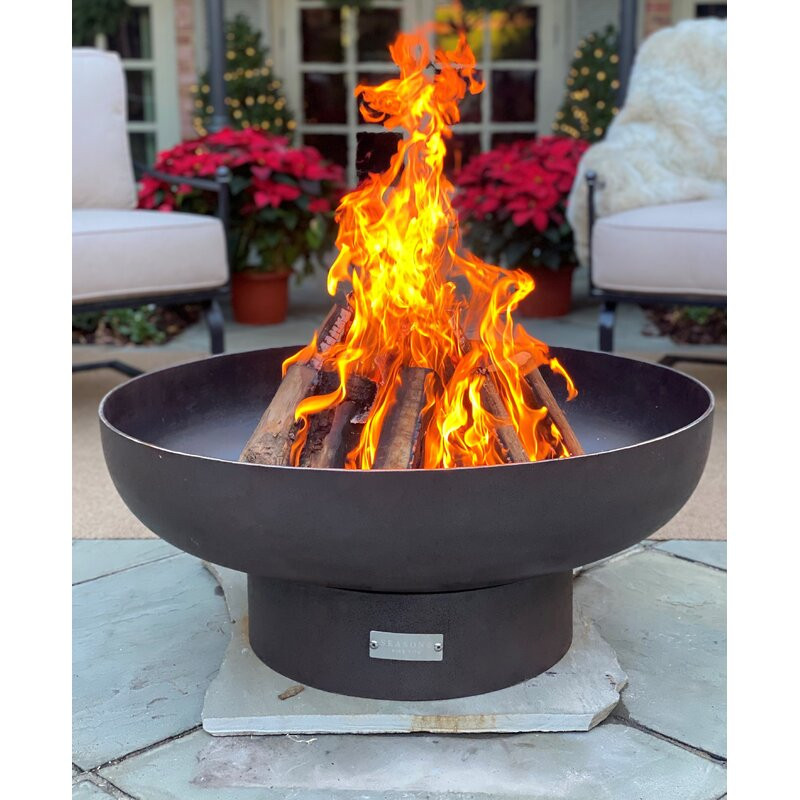 Harrogate Steel Wood Burning Fire Pit 26" H x 72" W x 72" D