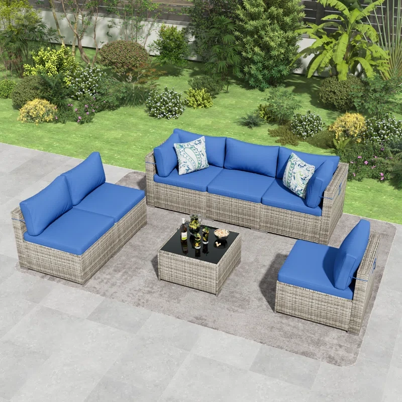 Jovontae 7 Piece Sectional Seating Group with Cushions