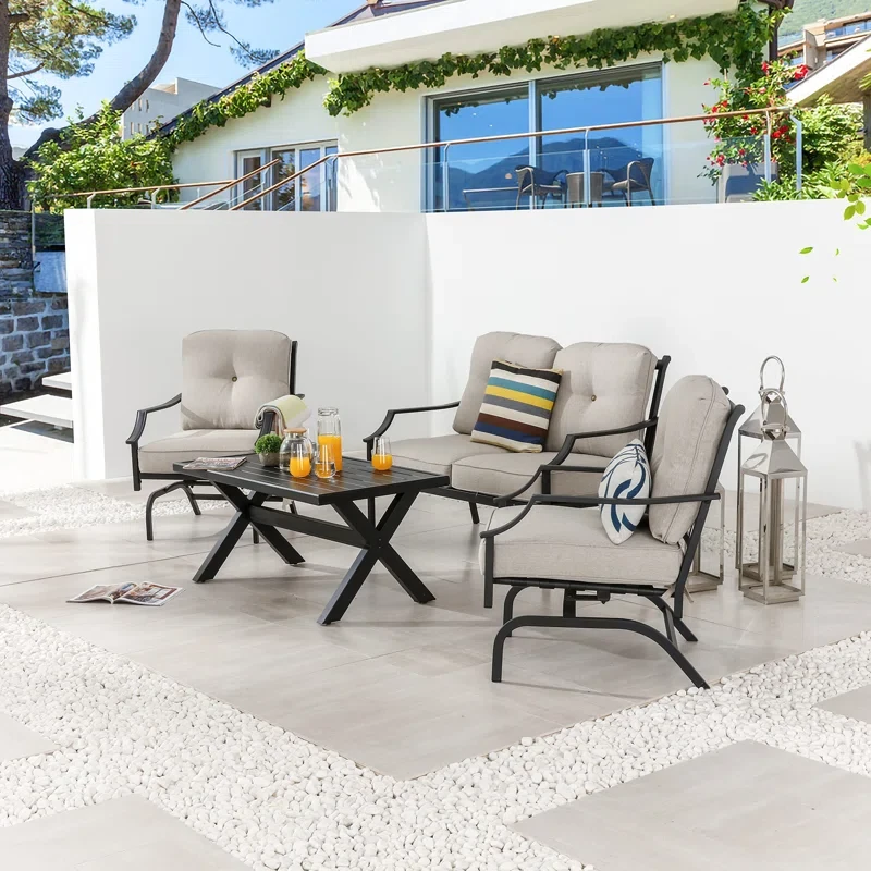 Kattya 4 - Person Outdoor Seating Group with Cushions