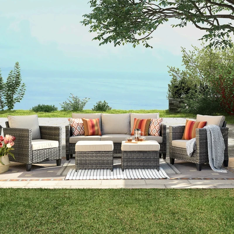 Dzion 5 - Person Outdoor Seating Group with Cushions