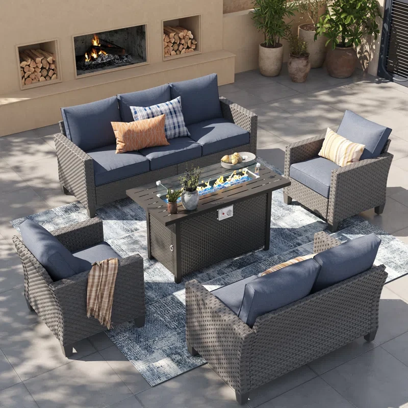 7 - Person Outdoor Seating Group with Cushions