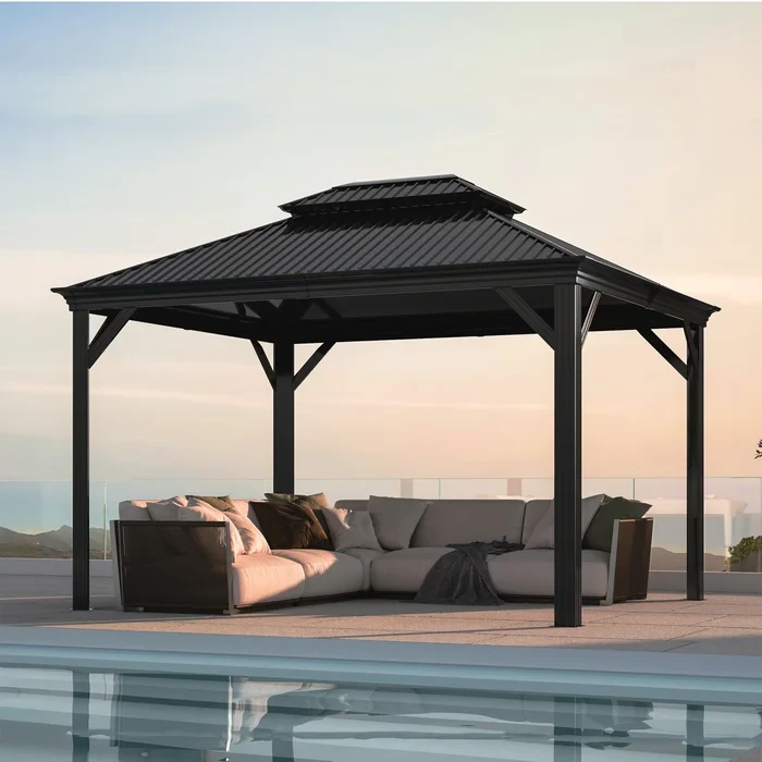 Tuscany 12 Ft. W x 10 Ft. D Aluminum Patio Gazebo