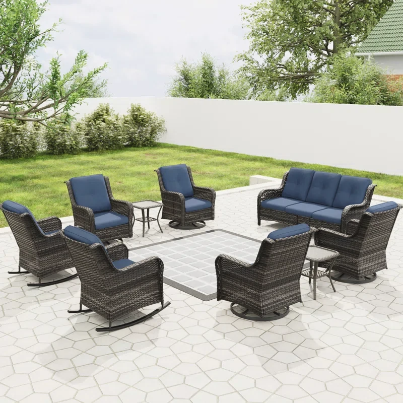 Minaxni 9 - Person Outdoor Seating Group with Cushions