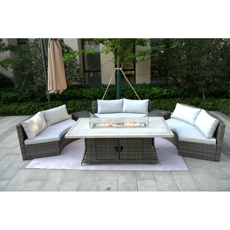 Aliaksey 6 - Person Outdoor Seating Group with Cushions