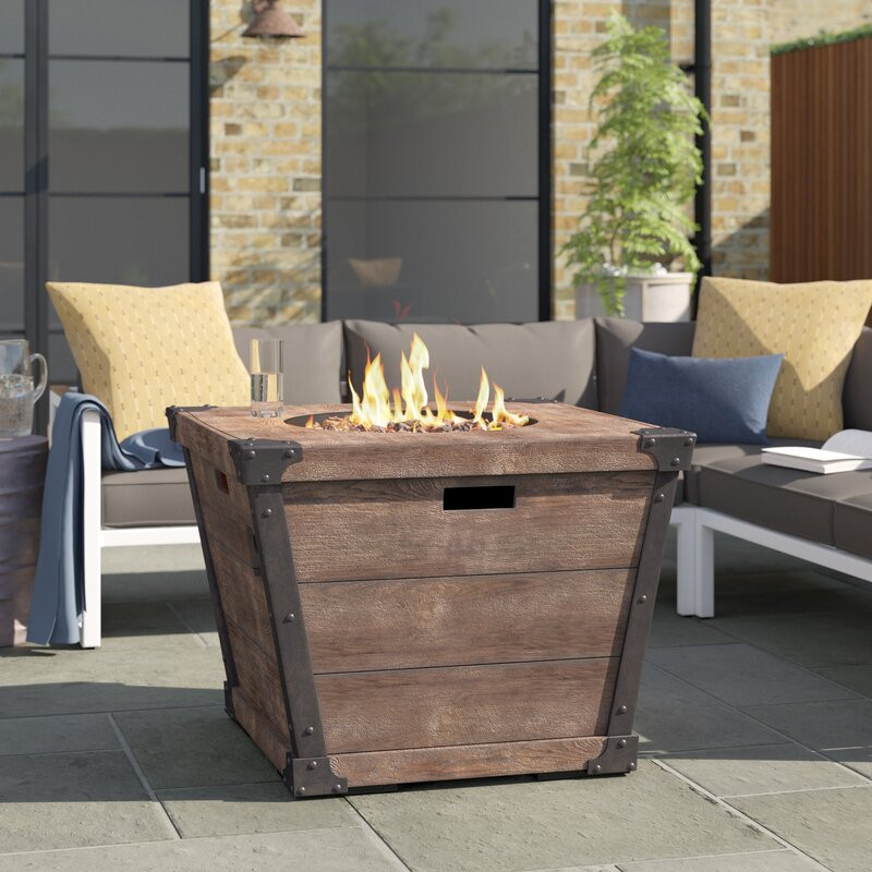 Coomes 23.75" H x 32" W Concrete Propane Outdoor Fire Pit Table