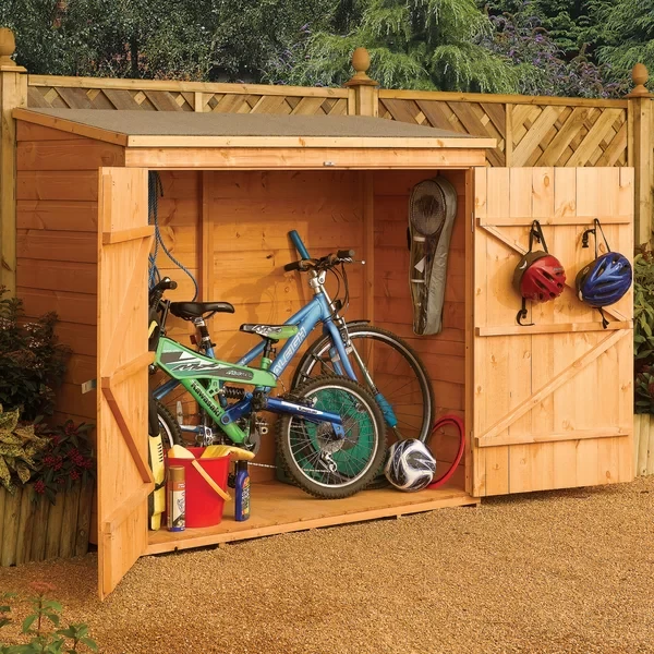 6 ft. W x 2.5 ft. D Wooden Horizontal Bike Shed