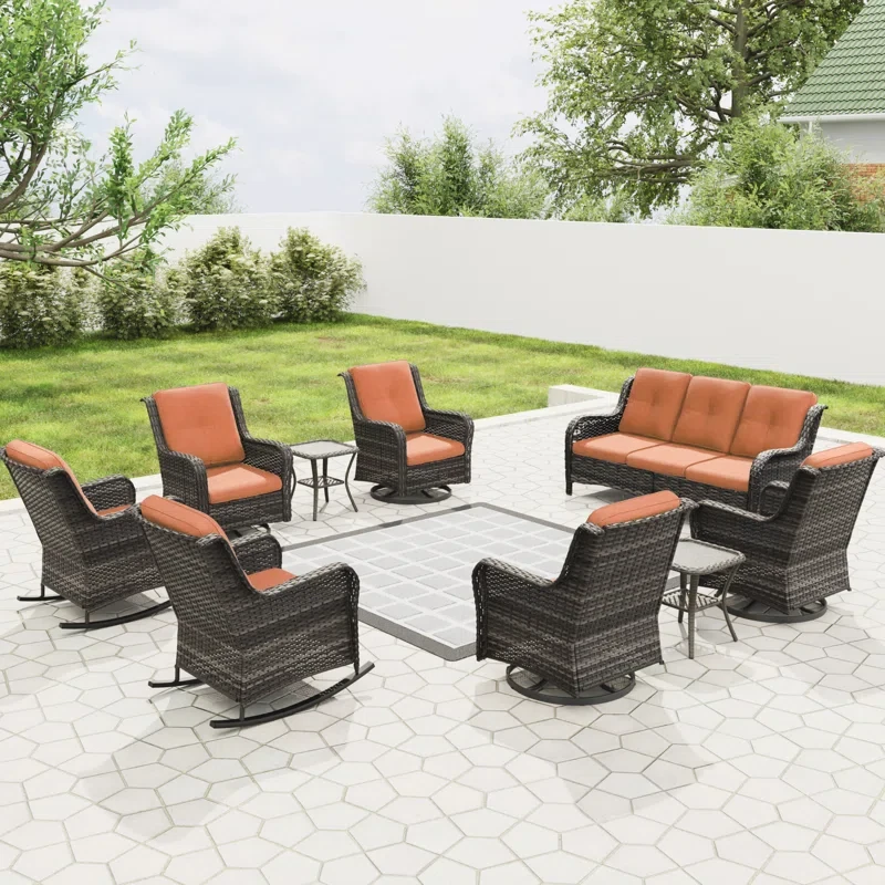 Minaxni 9 - Person Outdoor Seating Group with Cushions