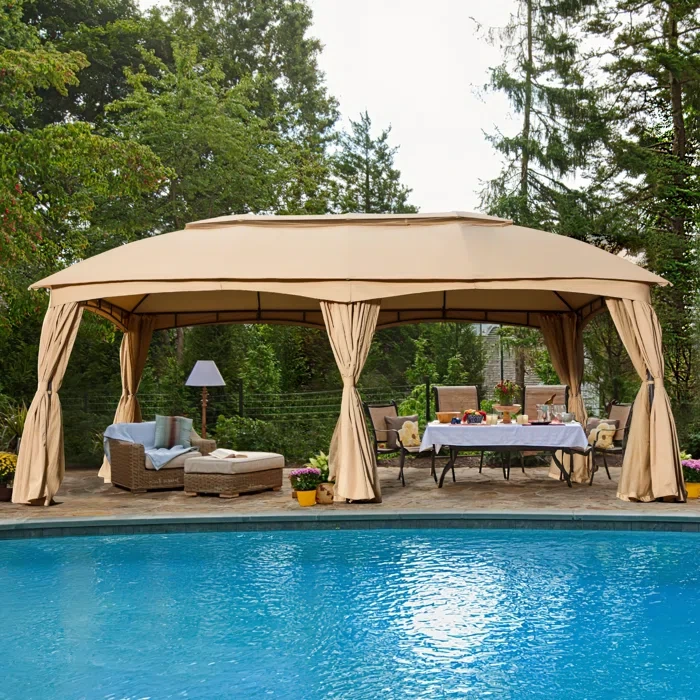 12 Ft. W x 20 Ft. D Steel Patio Gazebo